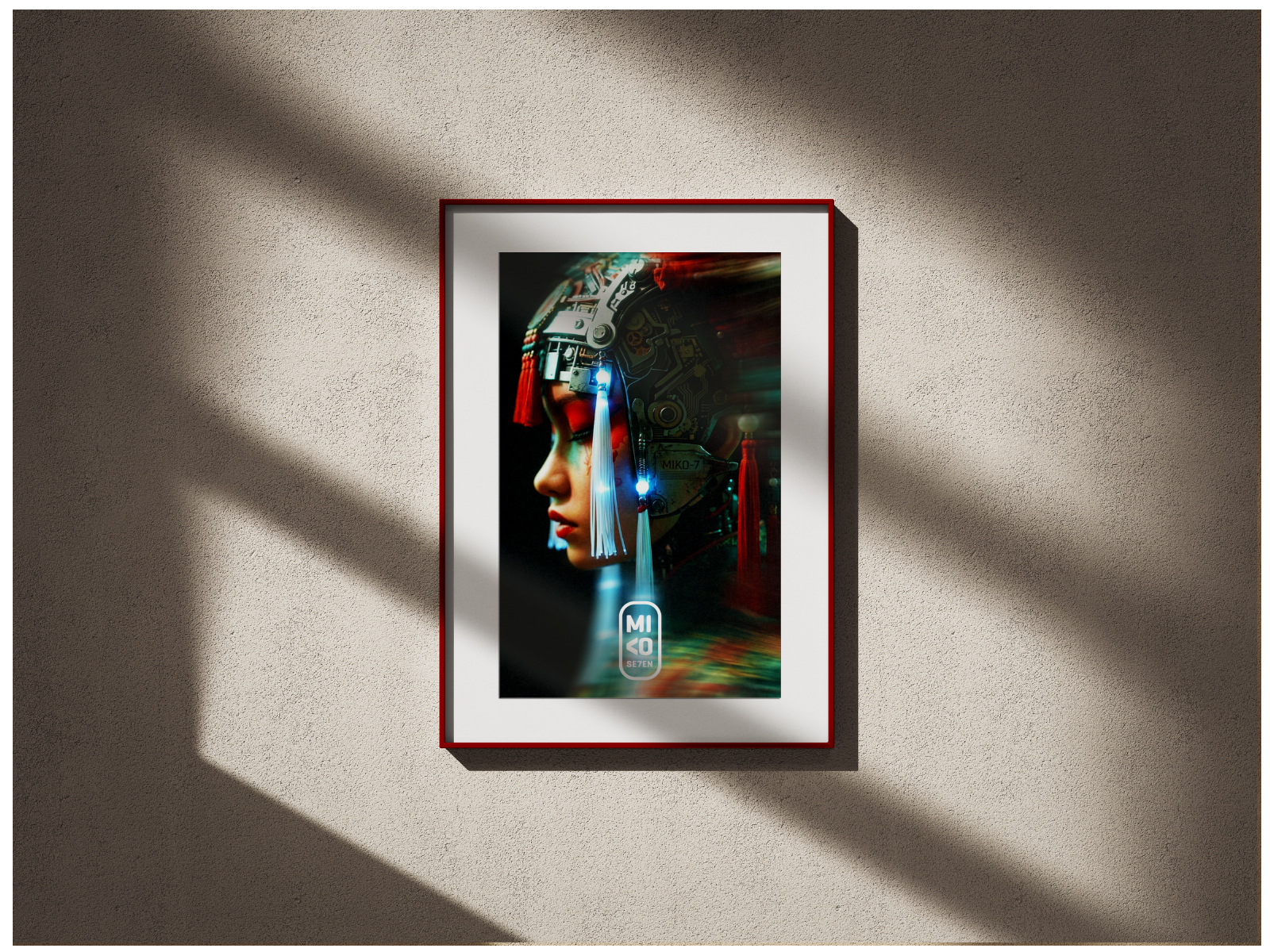 mi<o se7en — MIKO-7 Okiria, vue en situation, tirage encadré · Impression numérique · Papangue Project